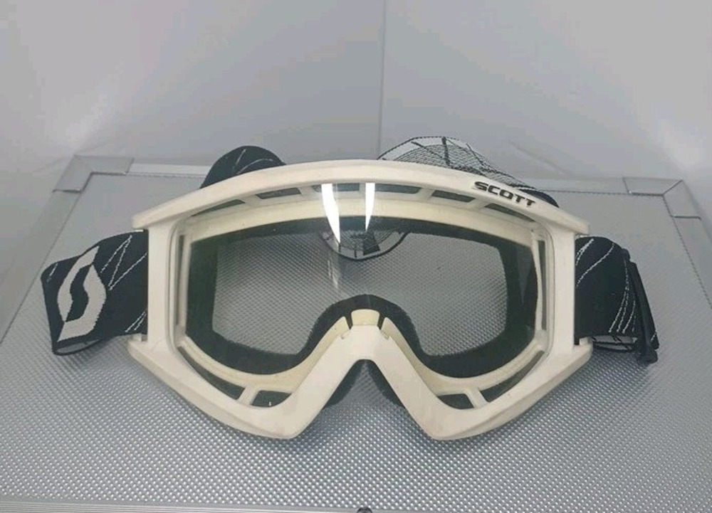 Scott USA Primal MX Goggles Adult White Black Clear Lens Motocross ATV Dirt Bike
